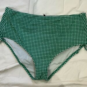 J. Crew Green Gingham Bikini Bottoms